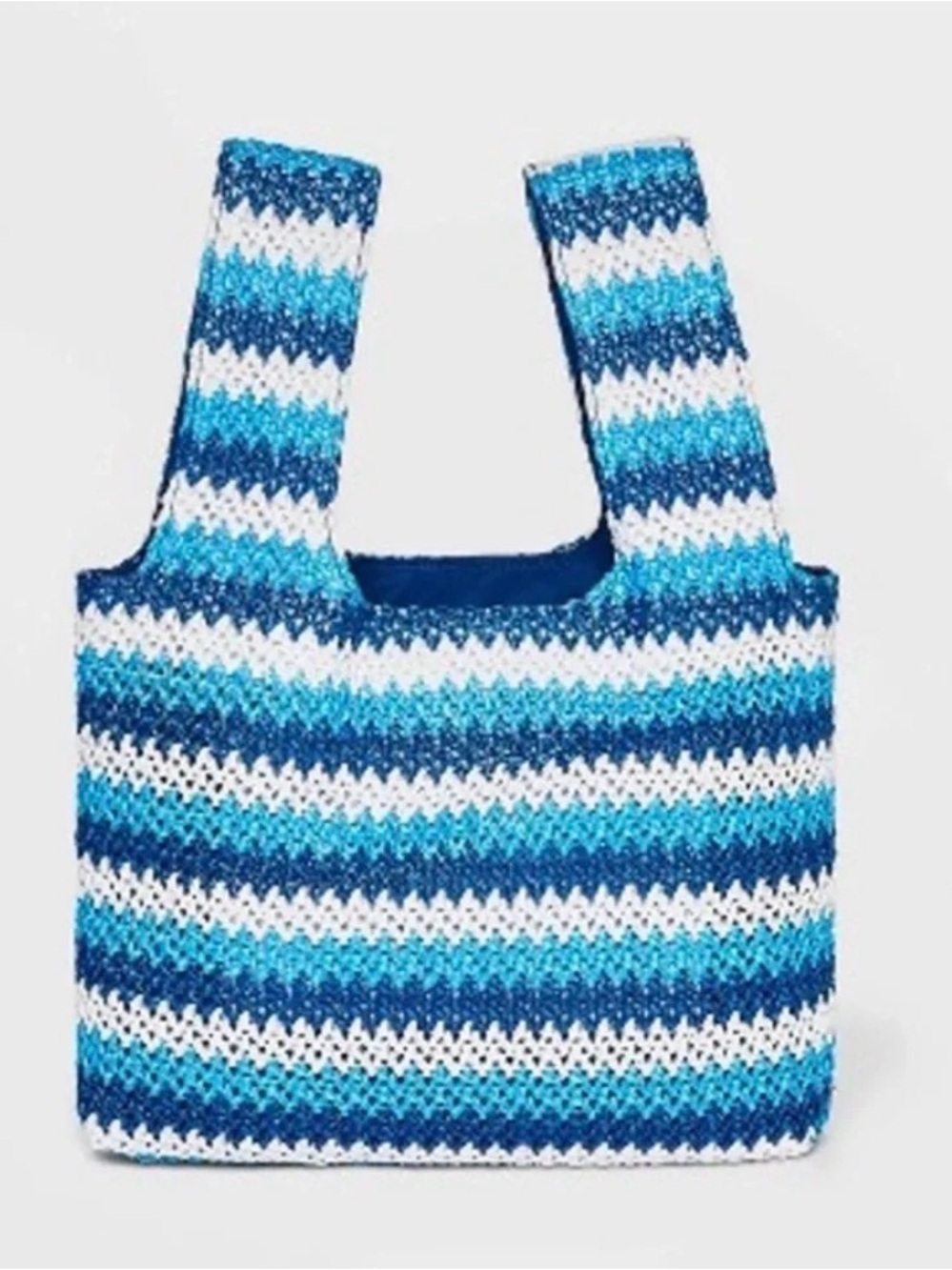 Future Collective with Alani Noelle - Blue Chevron Print Striped Satchel
